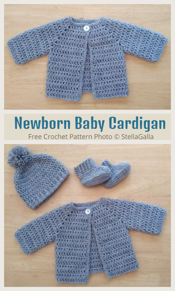 Easy Newborn Baby Cardigan Free Crochet Patterns