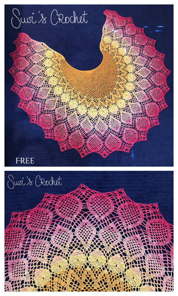 Half Circle Shawl Free Crochet Patterns