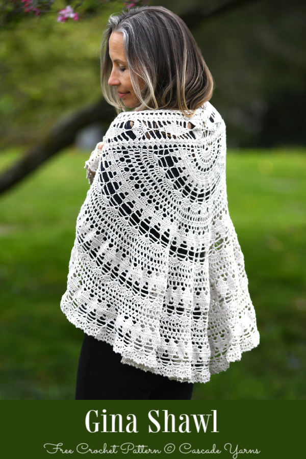 Lace Gina Shawl Free Crochet Patterns