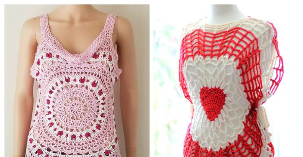 Valentine Lace Heart Top Free Crochet Patterns + Video - DIY Magazine