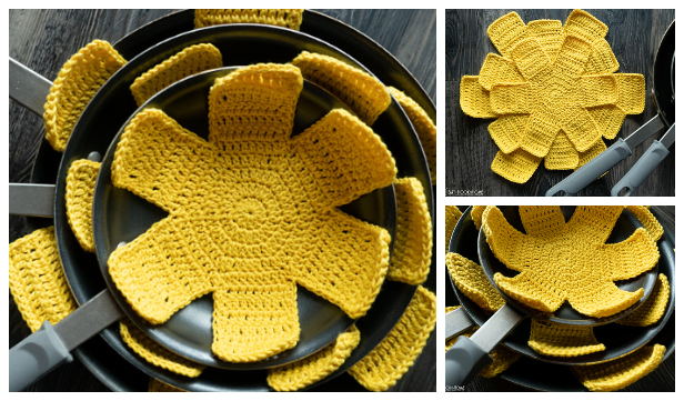 Crochet Pan Protectors Pattern (Small, Medium, Large, X-Large) - Heart Hook  Home