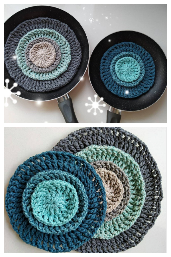 Flower Pan Protectors Crochet Patterns