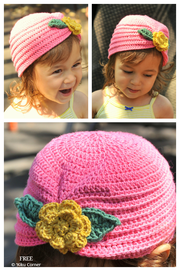 Toddler Turban with Flower Free Crochet Patterns 