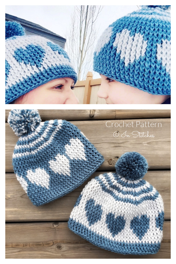 Valentine Heart Love Hat Crochet Pattern