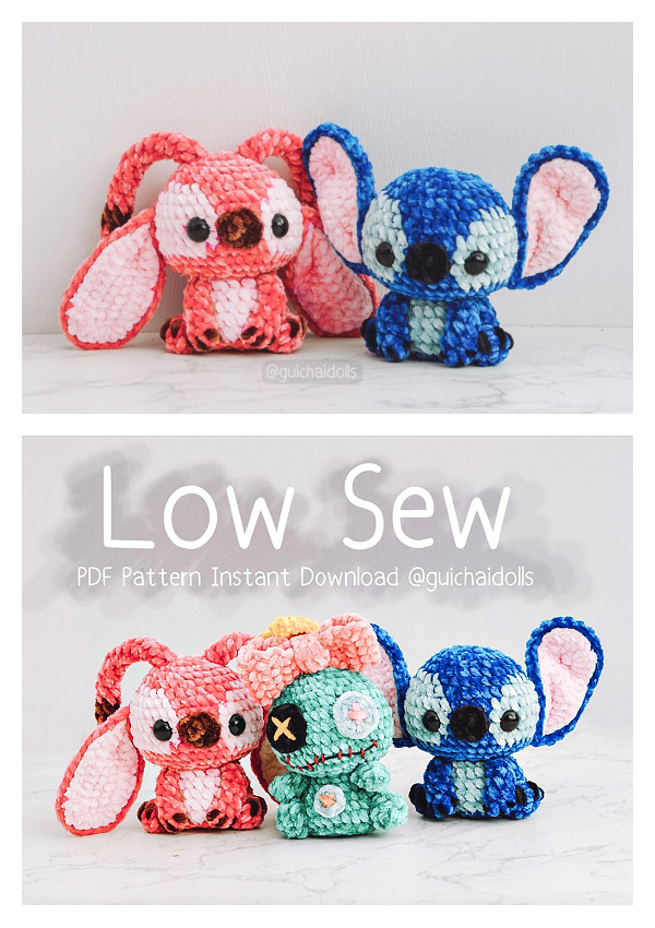 Crochet Low Sew+3, Mini Aliens Amigurumi Pattern