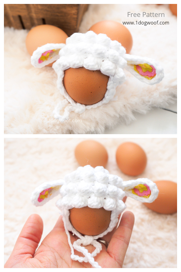 Fun Easter Egg Mini Lamb Hat Free Crochet Patterns