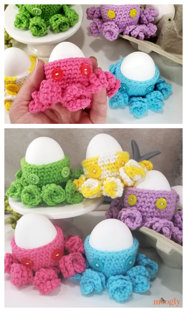 Fun Easter Octopus Egg Cozy Free Crochet Patterns