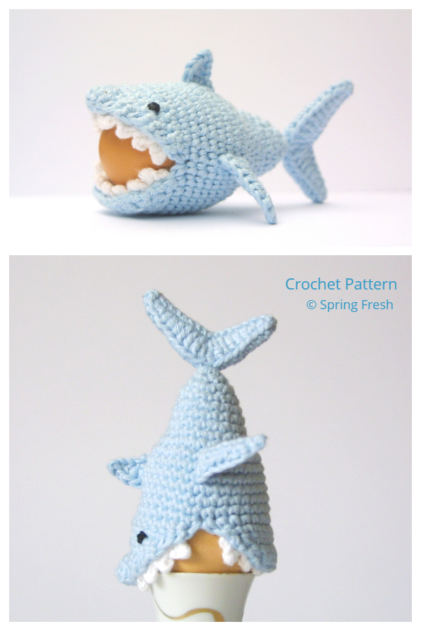 Fun Shark Easter Egg Cozy Crochet Patterns