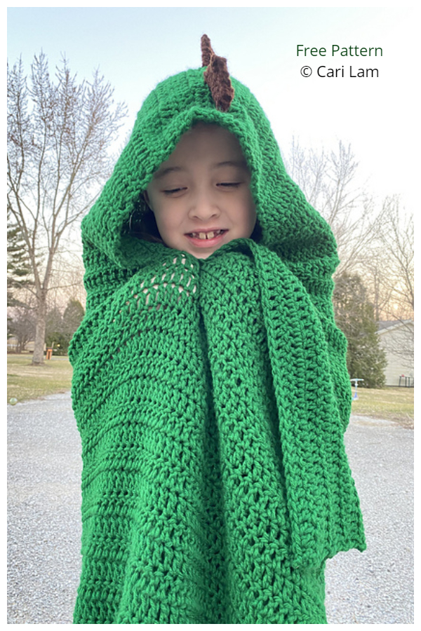 Dinosaur Hooded Blanket Free Crochet Patterns