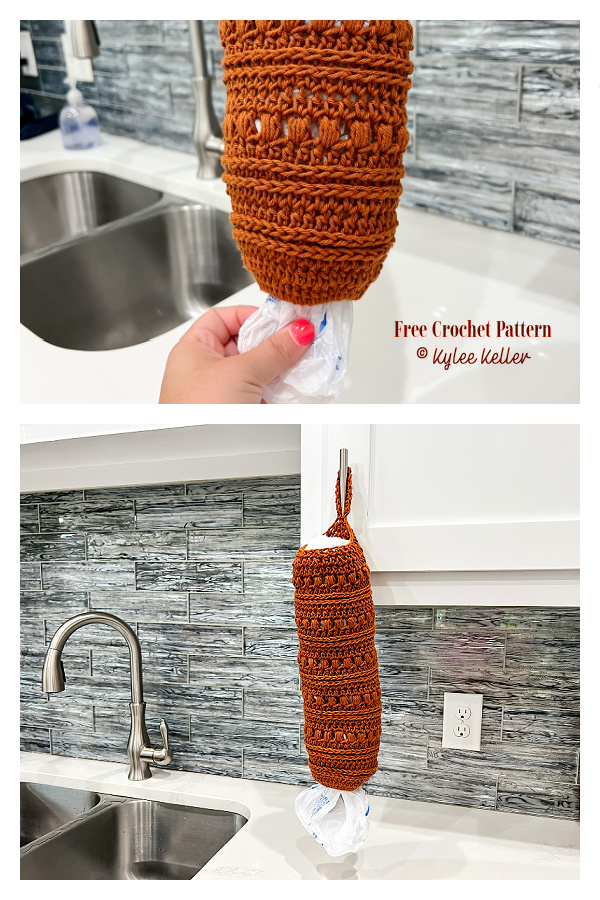 One Skein Plastic Grocery Bag Holder Free Crochet Pattern