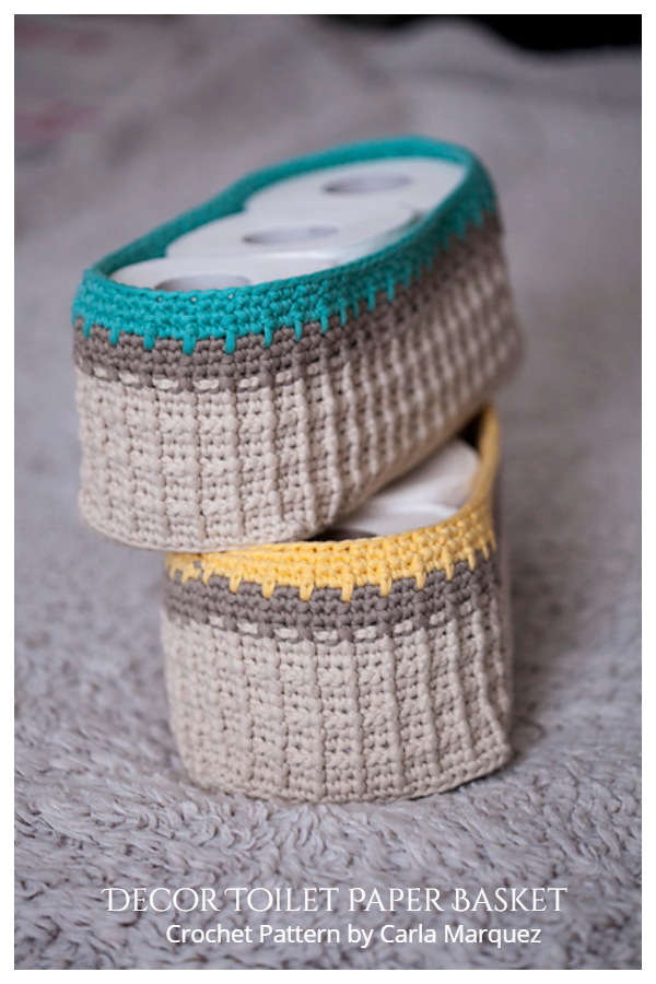 Decor Toilet Paper Roll Basket Crochet Patterns