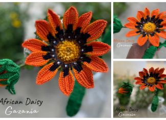African Daisy Gazania Free Crochet Pattern African Daisy Gazania Free Crochet Pattern