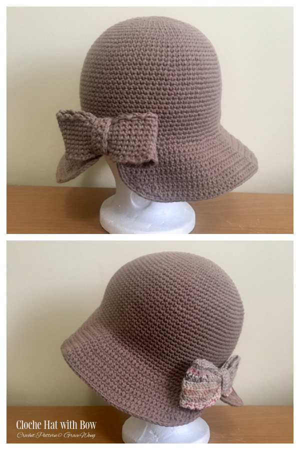 Cloche Bow Hat Crochet Pattern 