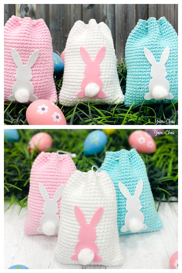 Easter Bunny Treat Bag Free Crochet Patterns