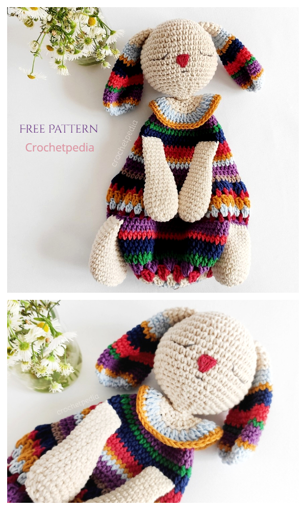 Striped Bunny Baby Lovey - Free Crochet Pattern