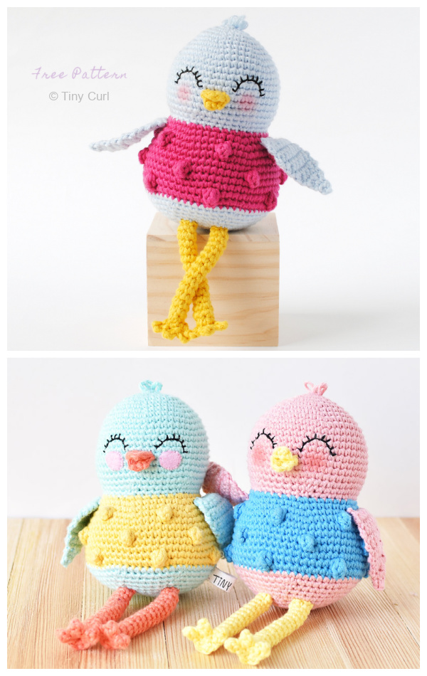 Winter Beanie Bird Crochet Amigurumi Plushie Decor Gift