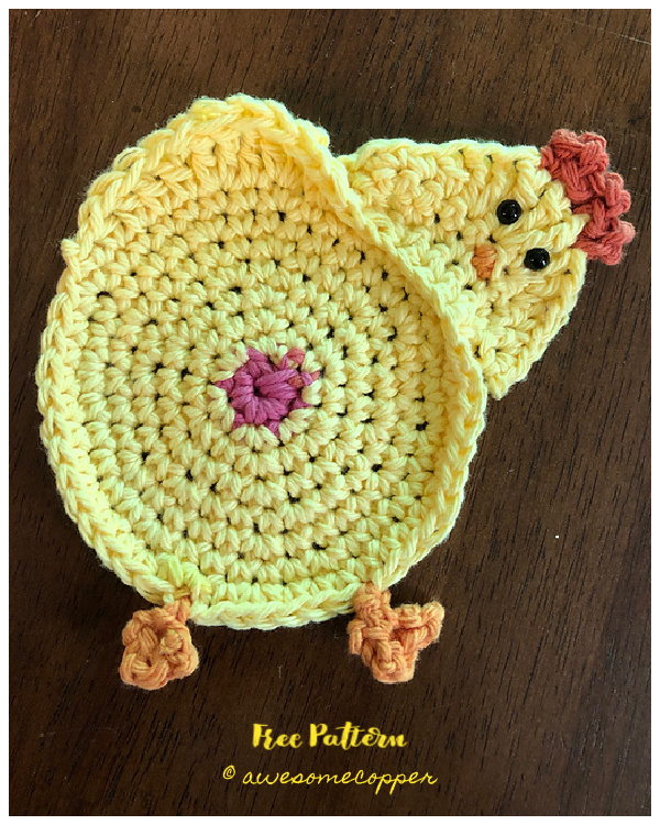 Easter Chicken Butt Coasters Free Crochet Patterns