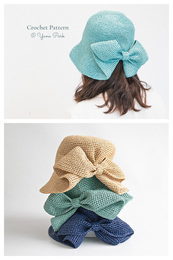 Romantic Ribbon Bucket Hat Crochet Patterns