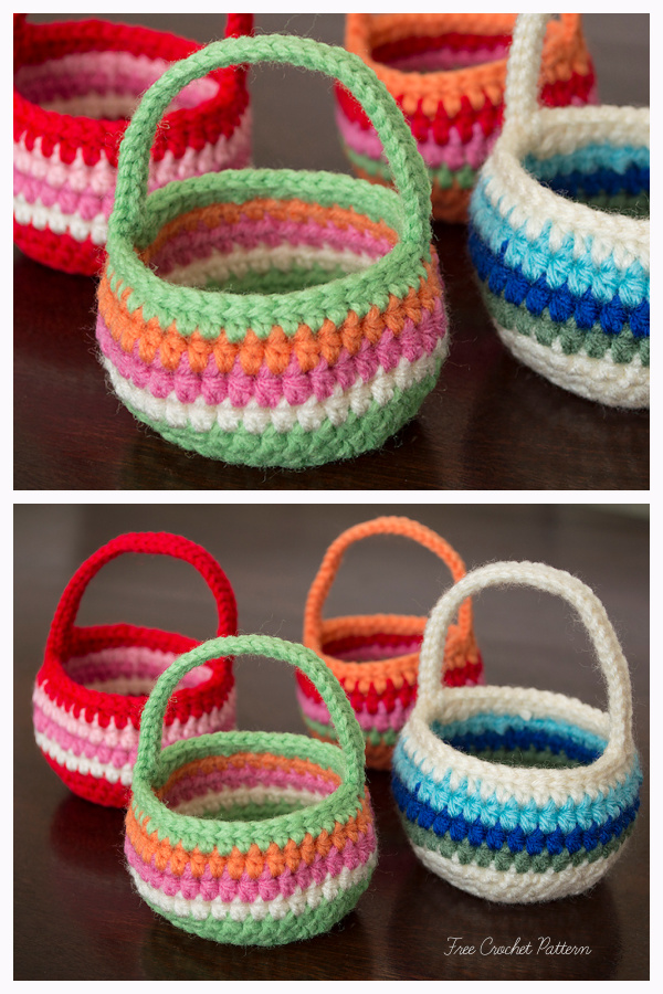 Mini Easter Basket Free Crochet Patterns