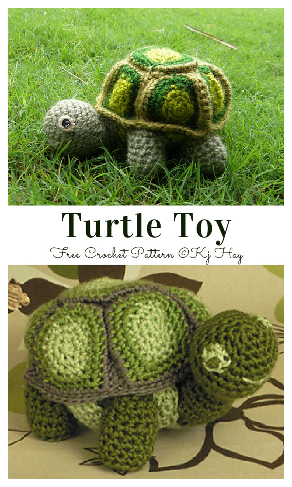 Crochet Little Turtle Toy with Shells Amigurumi Free Patterns