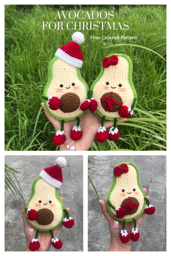 Crochet Avocados Christmas Friend Amigurumi Free Patterns