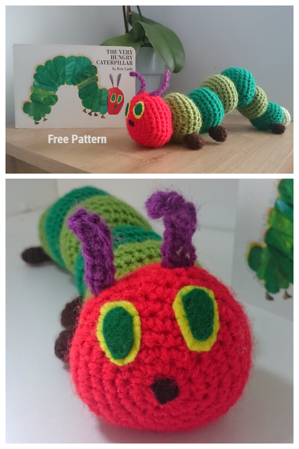 Crochet Hungry Caterpillar Toy Amigurumi Free Patterns
