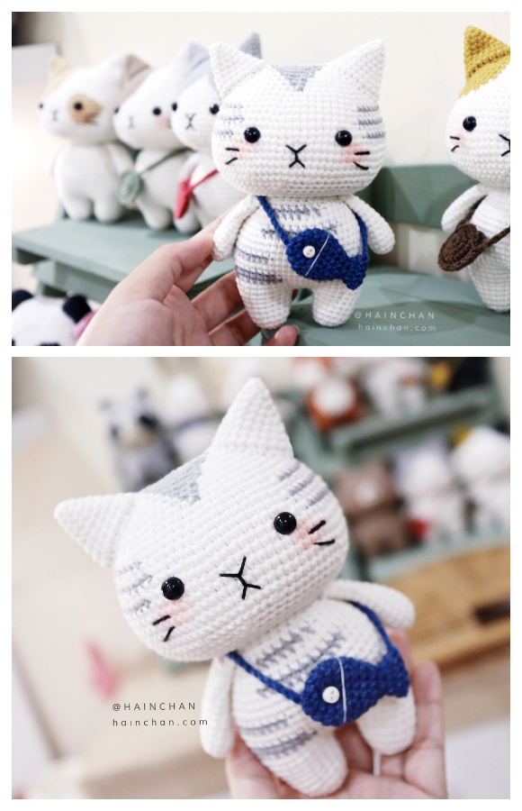 Easy Crochet Silver Tabby Cat Amigurumi Patterns