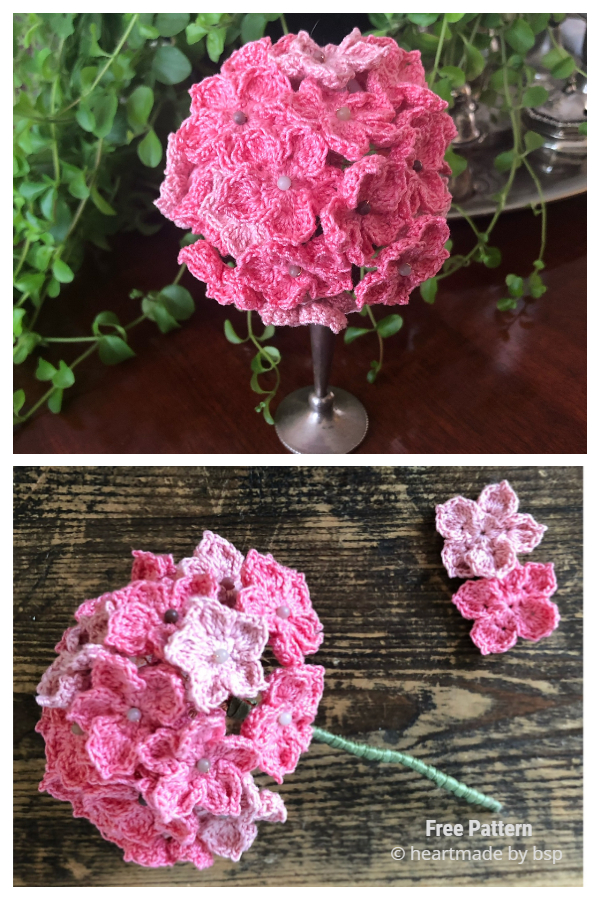 Hydrangea Flower Free Crochet Patterns