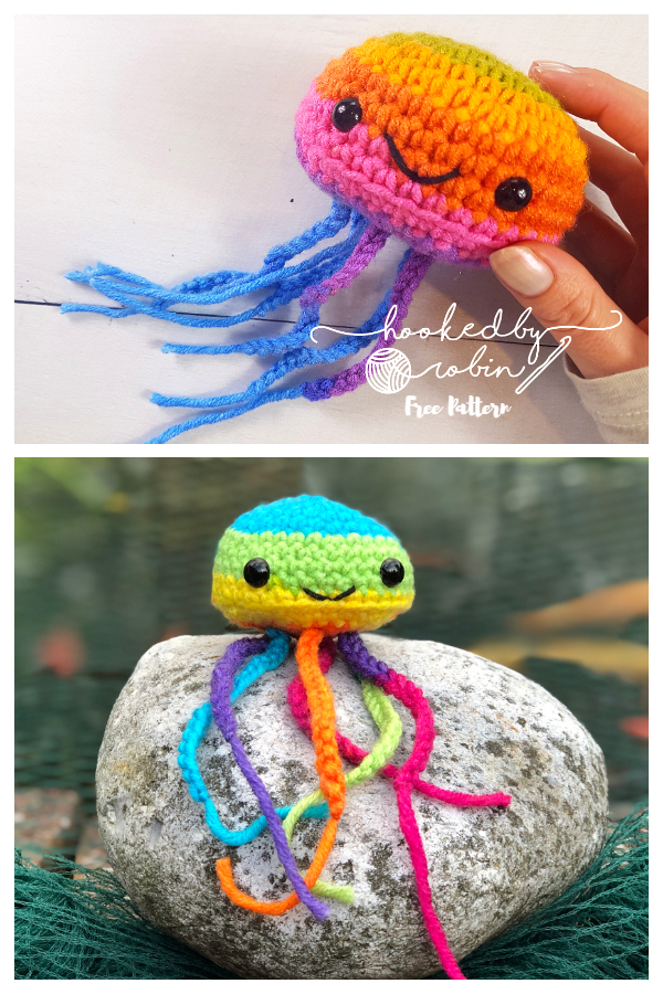 Crochet Rainbow Jellyfish Amigurumi Free Patterns