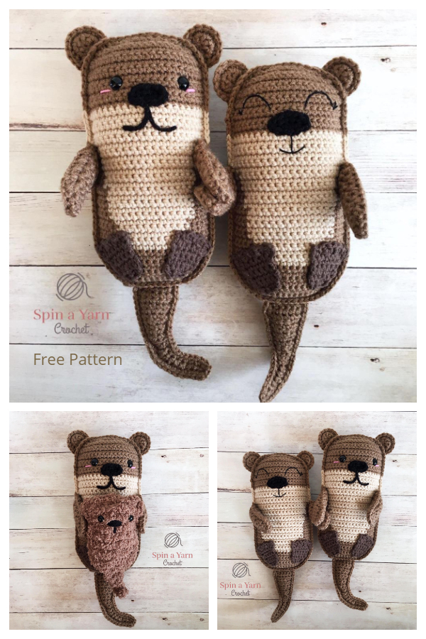 Crochet Sea Otter Family Amigurumi Free Patterns