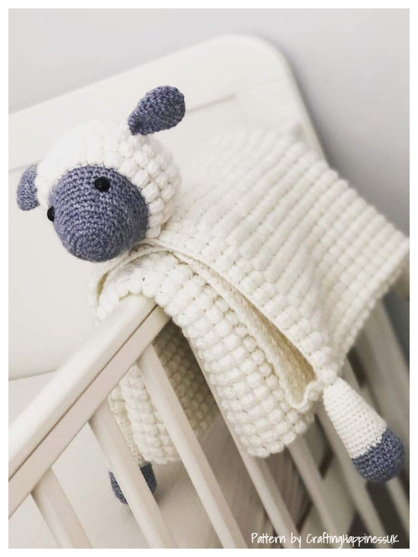 3in1 Cuddly Farm Sheep Folding Baby Blanket Crochet Pattern 