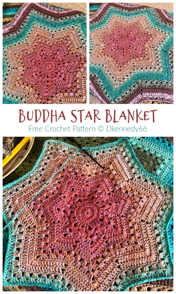 6 Day Star Blanket Free Crochet Patterns