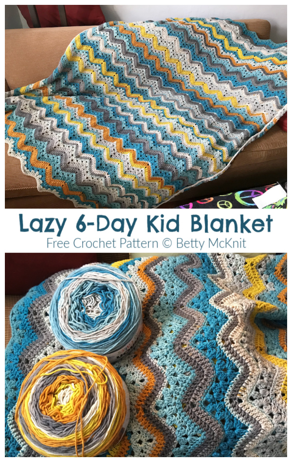 Lazy 6-Day Kids Blanket Free Crochet Patterns