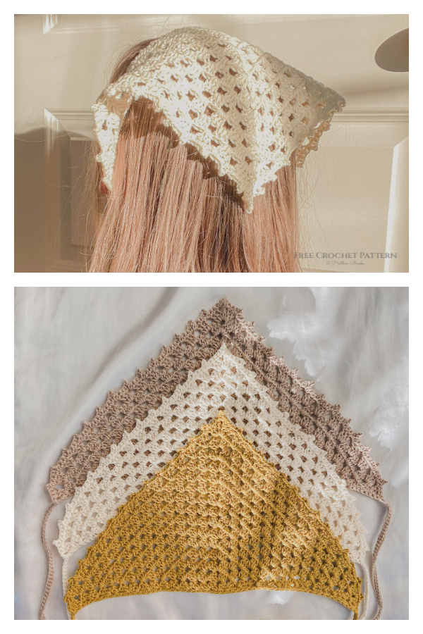 Beginner Granny Triangle Bandana Free Crochet Pattern