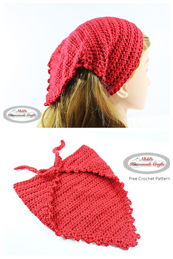 Summer Picot Head Kerchief Free Crochet Patterns
