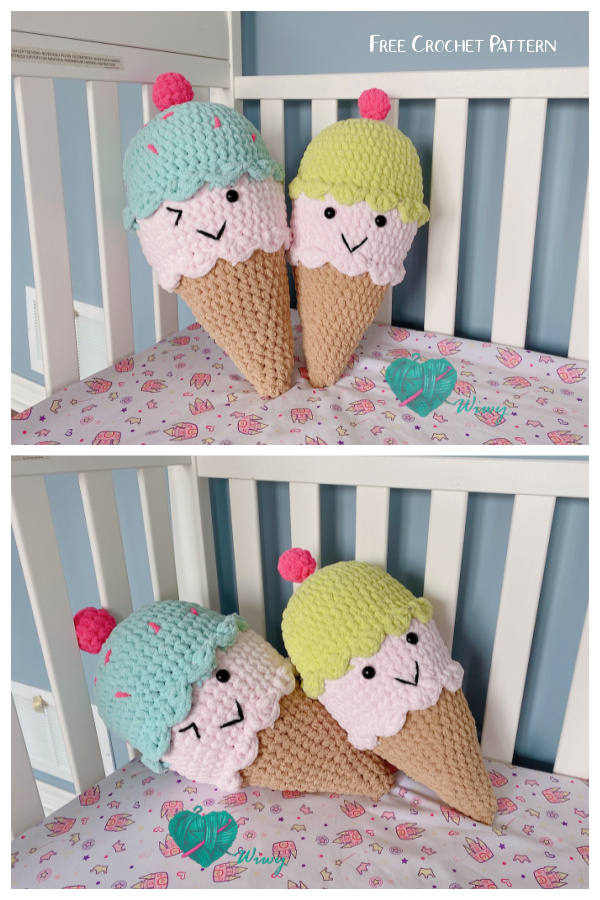 Crochet Cuddly Ice Cream Cones Amigurumi Free Patterns