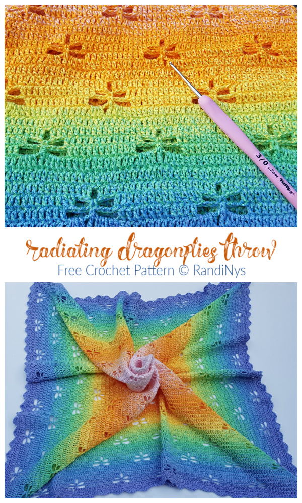 7 Dragonfly Blanket Free Crochet Patterns & Paid