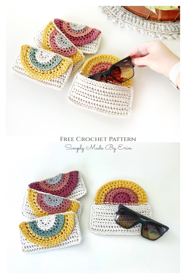 Rainbow Crochet Glasses Case Free Crochet Patterns
