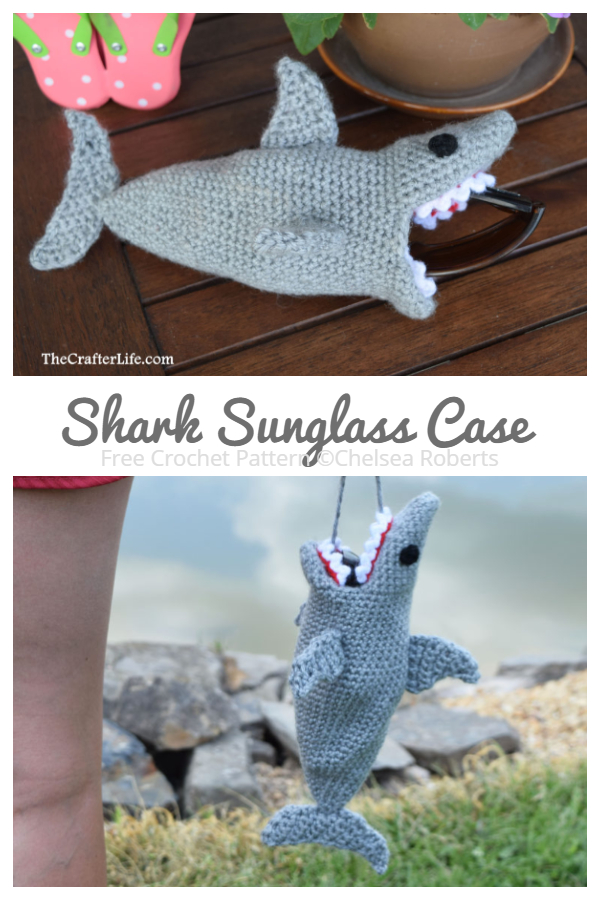 Shark Sunglass Case Free Crochet Patterns