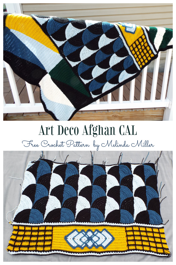 Art Deco Afghan Blanket Free Crochet Pattern