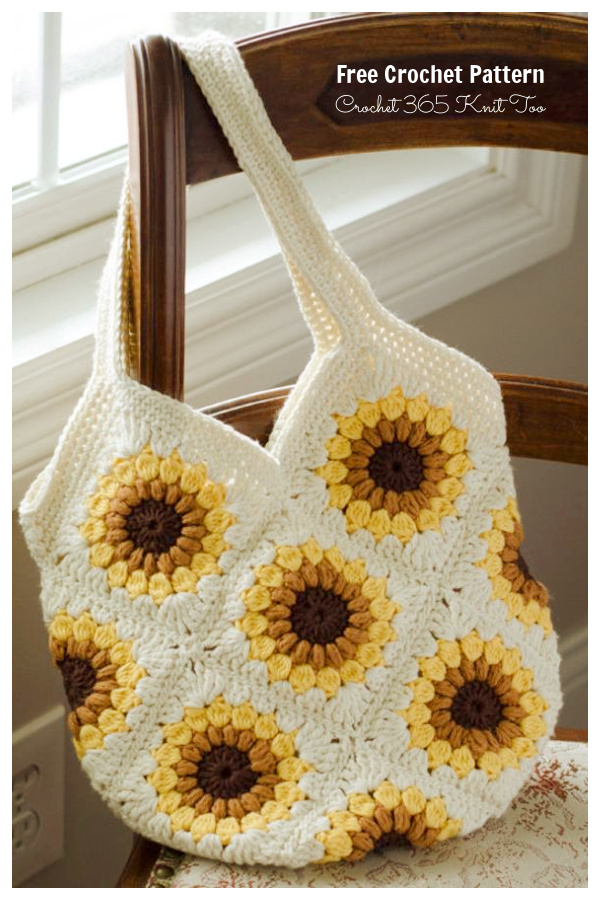 Sweet Summer Sunflower Bag Free Crochet Patterns