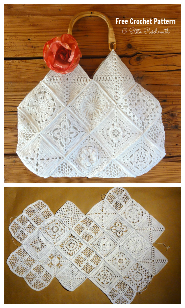 Lace Romantic Granny Bag Free Crochet Patterns