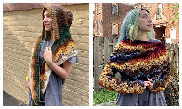6-Day Shrug Wrap & Hooded Scarf Free Crochet Patterns