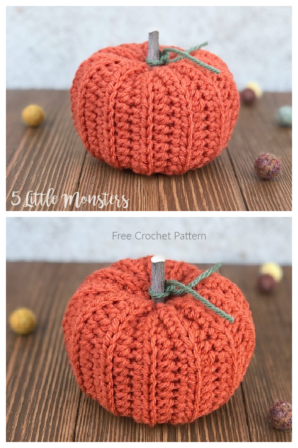 Amigurumi Ribbed Pumpkin Free Crochet Patterns 