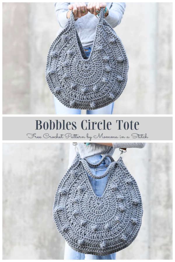 Bobbles Circle Tote Bag Free Crochet Patterns