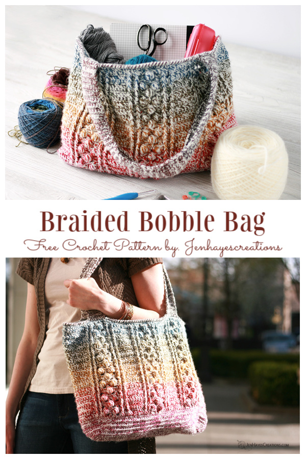 Bobbles Circle Tote Bag Free Crochet Patterns