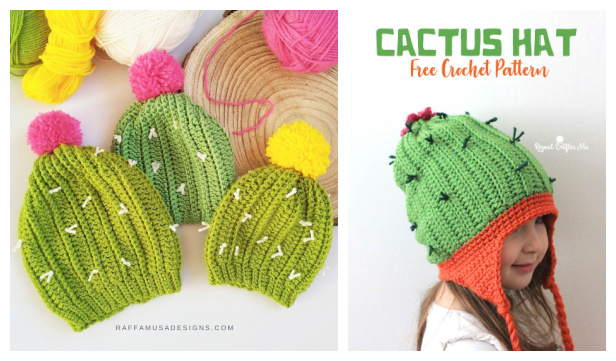 Cactus Beanie Hat Free Crochet Patterns