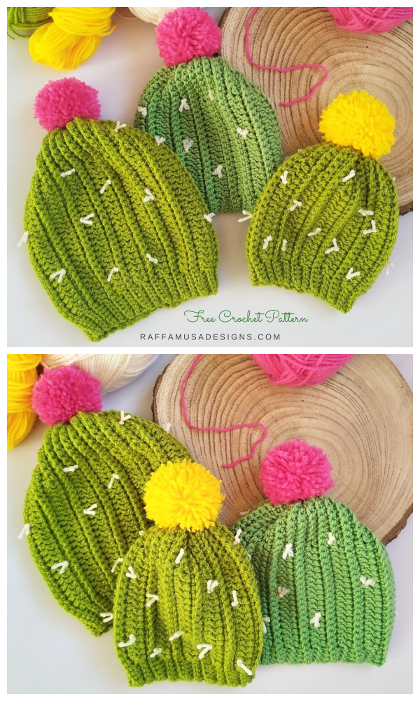 Cactus Beanie Hat Free Crochet Patterns