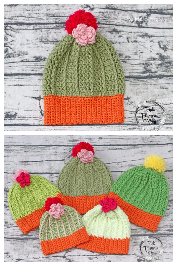 Cactus Beanie Pattern in 5 Sizes Free Crochet Patterns