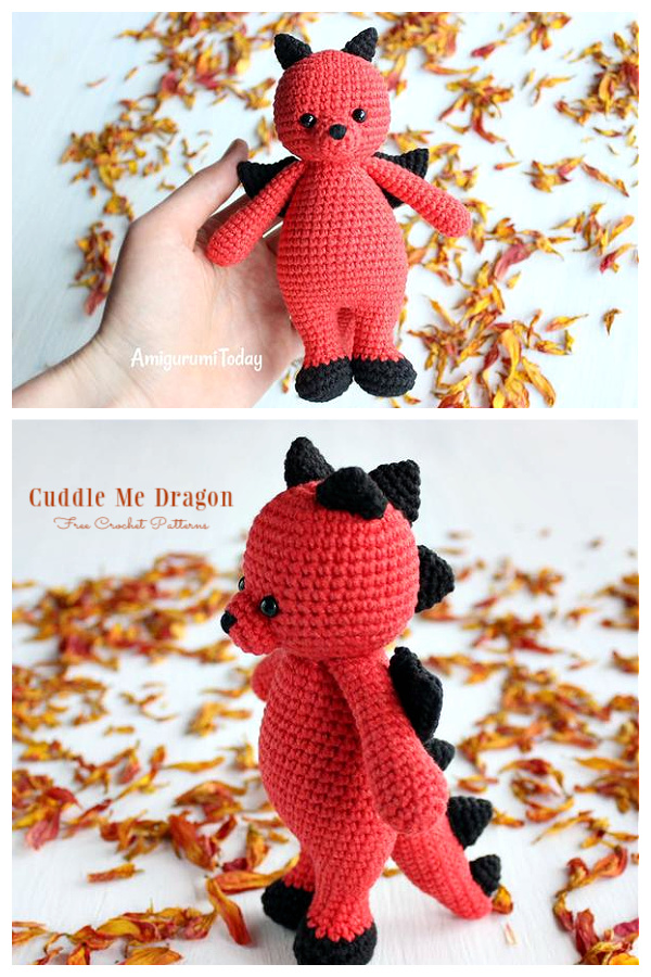 Crochet Cuddle Me Dragon Amigurumi Free Pattern 
